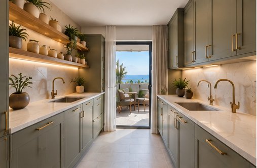 Remodelled galley kitchen
